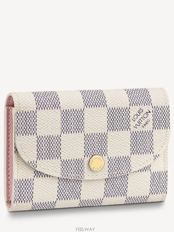 Elegant clutch bags for weddingsLouis Vuitton Rosalie Coin Purse Damier Azure Rose Ballerine Pink