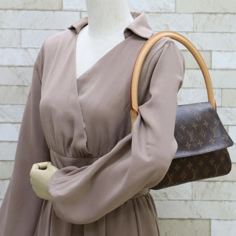 Minimalist leather handbagsLOUIS VUITTON Shoulder Bag Monogram Mini Looping M51147 Brown Women's Canvas