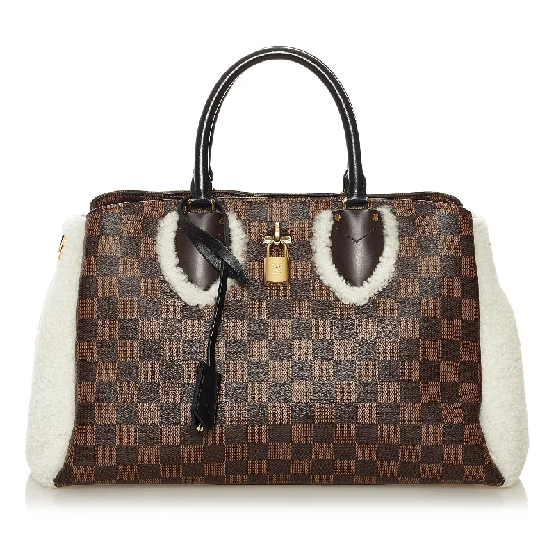 Designer bags with detachable strapsLouis Vuitton Normandy Shearling Damier Ebene Canvas