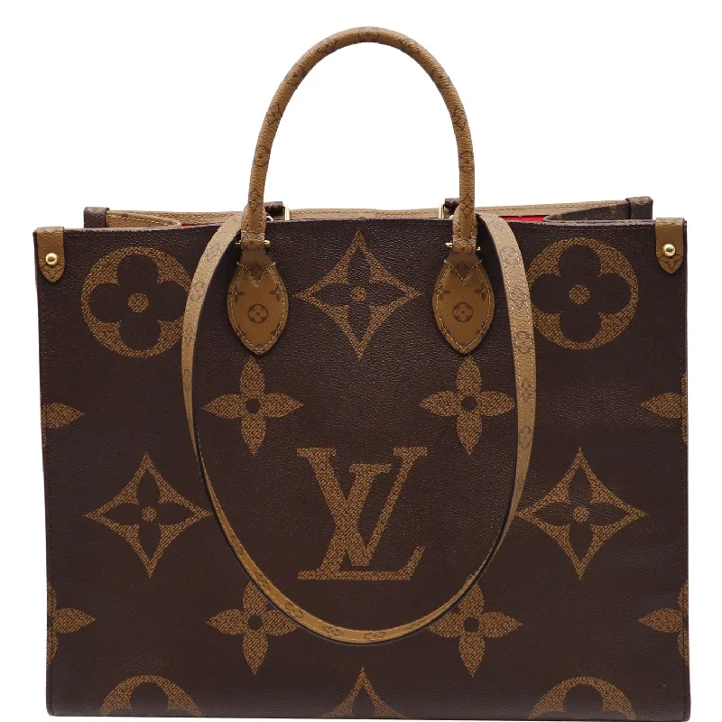 Best bags for business tripsLOUIS VUITTON Onthego GM Reverse Monogram Canvas Tote Shoulder Bag Brown