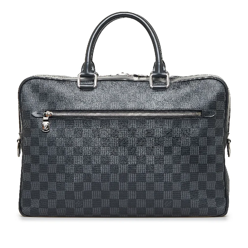 Designer bags with top handlesLouis Vuitton Porte Documents Business PM Black Damier Graphite Canvas