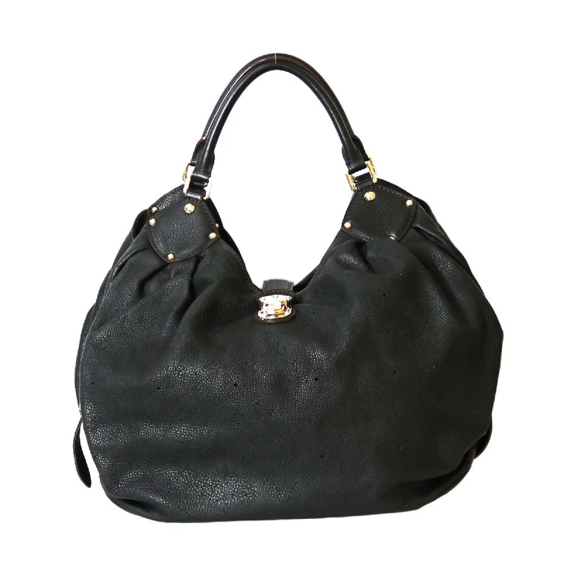 Durable leather bags for daily useLOUIS VUITTON Shoulder Bag Mahina XL M95547 Black Ladies