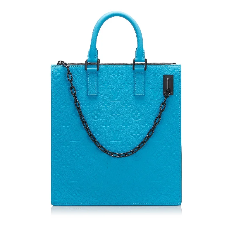 Vintage-inspired handbagsLouis Vuitton Sac Plat Blue Monogram Taurillon