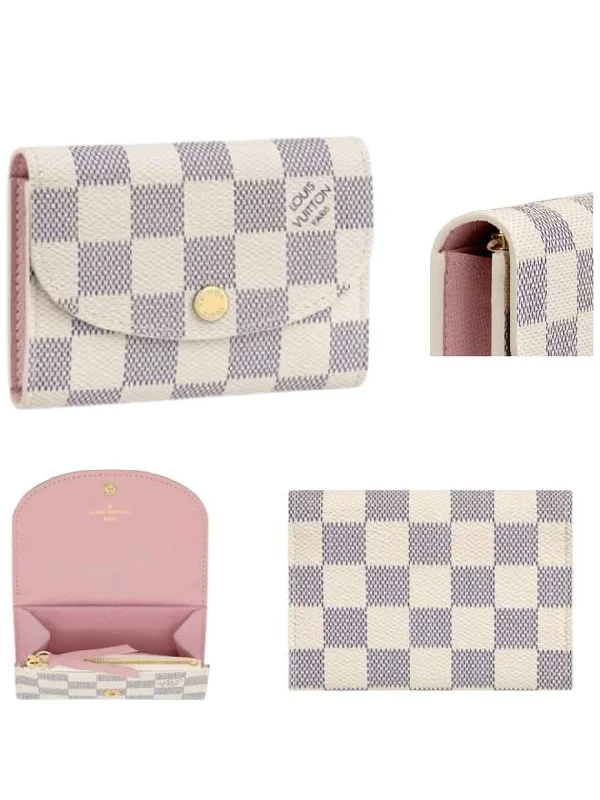 Designer bags with gold hardwareLouis Vuitton Rosalie Coin Purse Damier Azure Rose Ballerine Pink