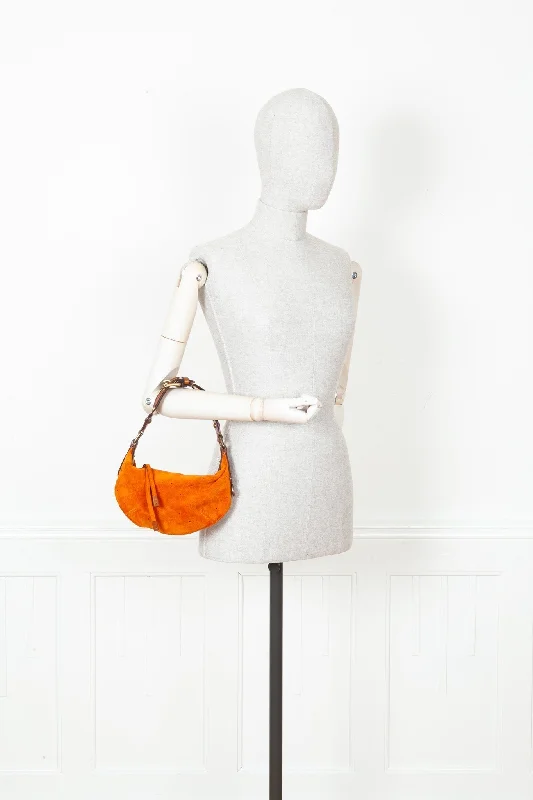 High-quality leather messenger bagsLOUIS VUITTON Onatah Hobo Bag Suede Orange