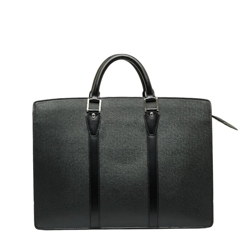 Designer bags with gold hardwareLouis Vuitton Porte Document Business Bag in Taiga Black M30052