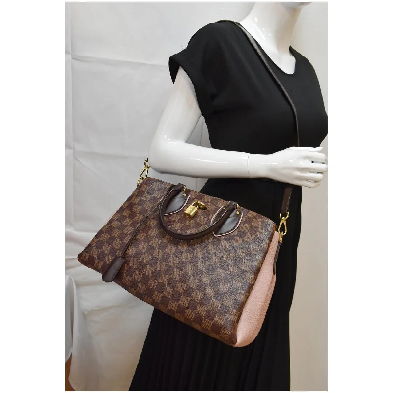 High-quality leather messenger bagsLOUIS VUITTON Normandy Damier Ebene Shoulder Bag Brown/Magnolia