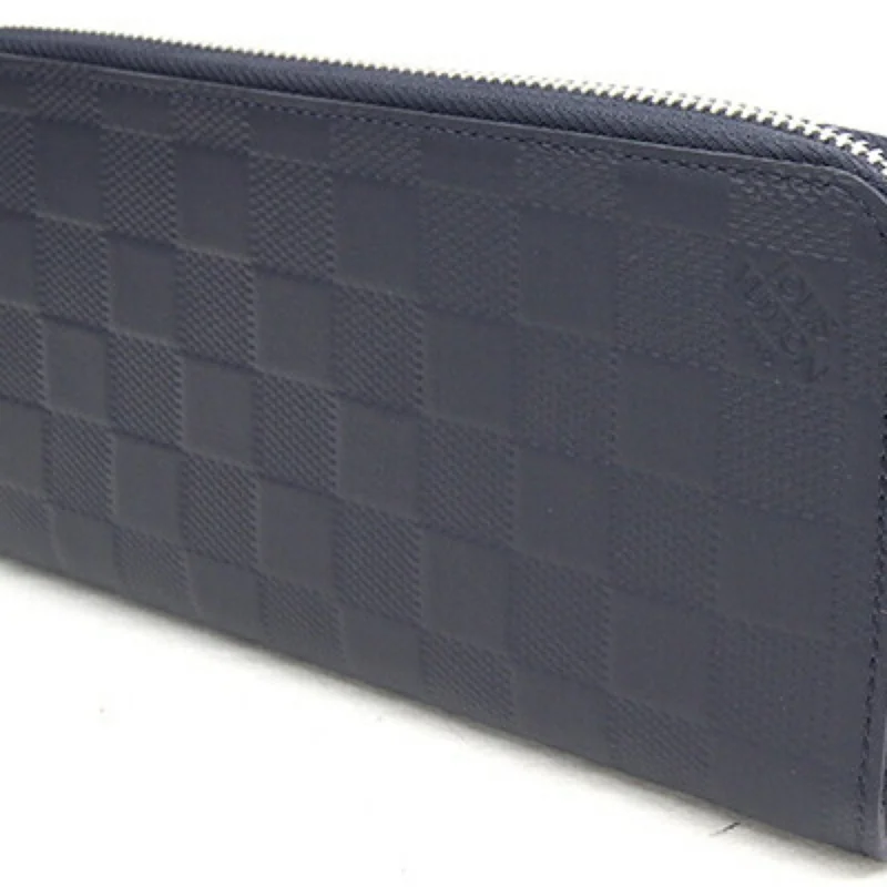 Sustainable fashion bagsLOUIS VUITTON Round Long Wallet Damier Infini Zippy Vertical N63549 Cosmos Men's Noir