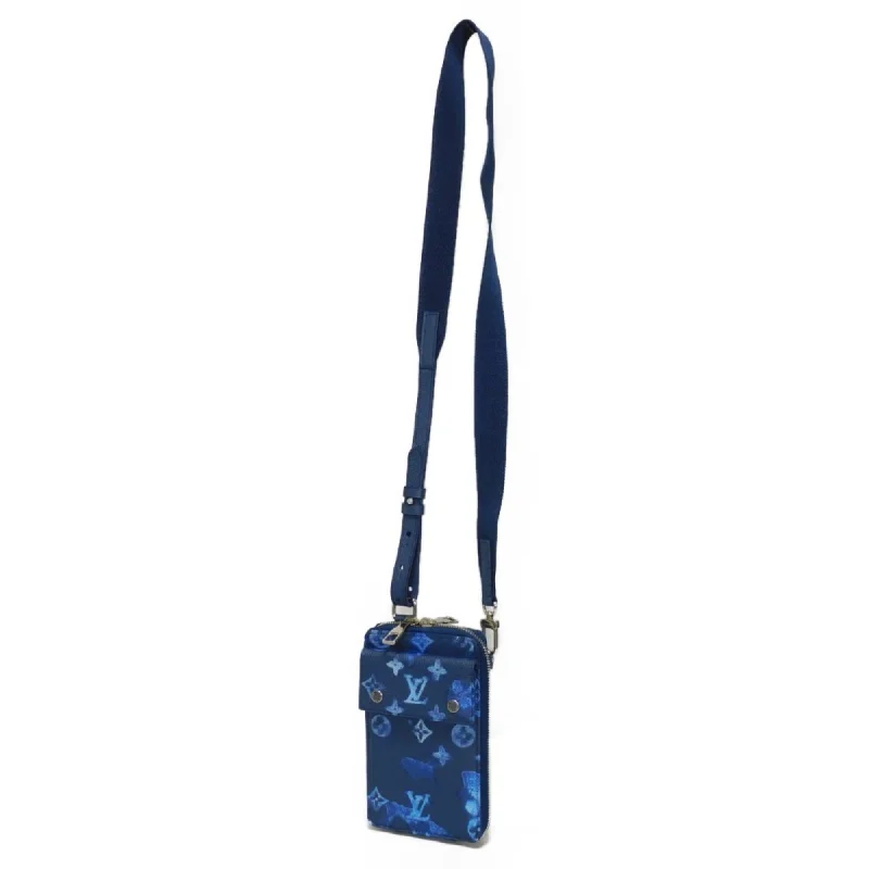 Compact crossbody bags for travelLOUIS VUITTON Shoulder Bag Phone Pouch LV Logo Flower Crossbody Monogram Water Color Navy Blue M80466 Men's