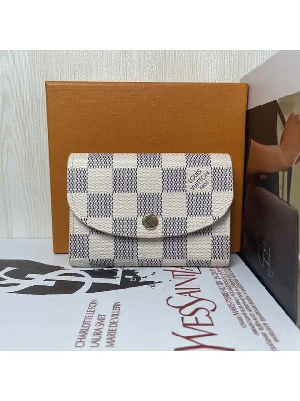 Trendy bucket bags for summerLouis Vuitton Rosalie Coin Purse Damier Azure Rose Ballerine Pink