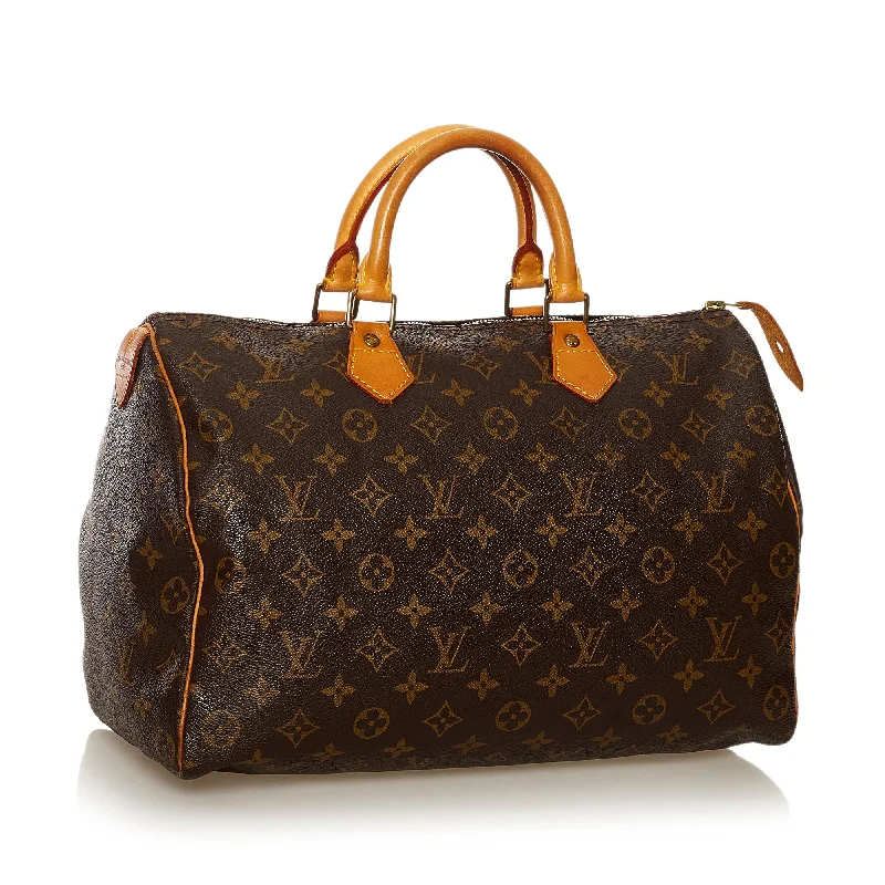 Luxury bags with chain strapsLouis Vuitton Monogram Speedy 35 35552)