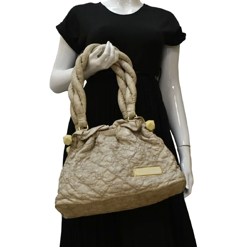 Best bags for business tripsLOUIS VUITTON Olympe PM Monogram Leather Satchel Shoulder Bag Cream