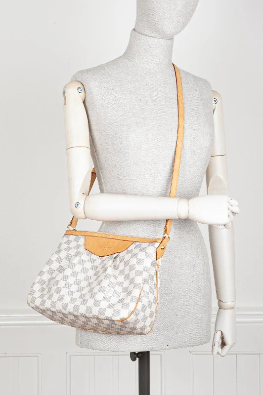 Customizable monogram bagsLOUIS VUITTON Siracusa MM Damier Azur