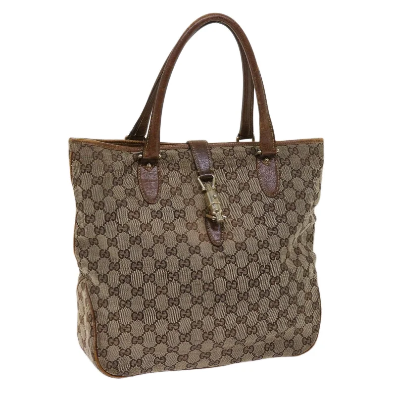 Affordable designer bag dupesGUCCI GG Canvas Jackie Tote Bag Beige 145818 64460