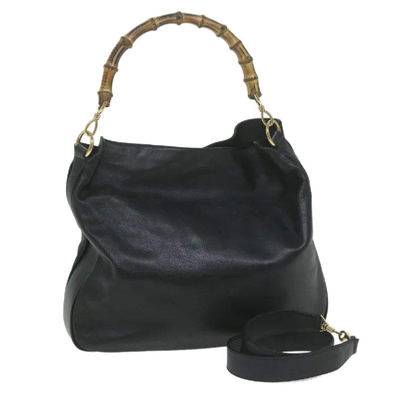 Best-selling designer bags 2025GUCCI Bamboo Hand Bag Leather 2way Black 001 1577 yk10189