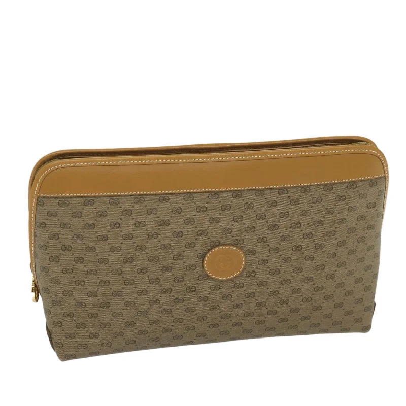 Designer bags for womenGUCCI Micro GG Supreme Clutch Bag PVC Leather Beige 014 58 0198 th4358