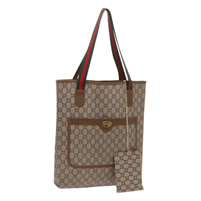 Top-rated backpack brandsGUCCI GG Plus Supreme Web Sherry Line Tote Bag Beige Red Green ep2938