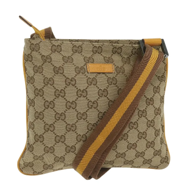 Luxury bags with chain strapsGUCCI GG Canvas Sherry Line Shoulder Bag Beige Yellow Brown 146809 62827