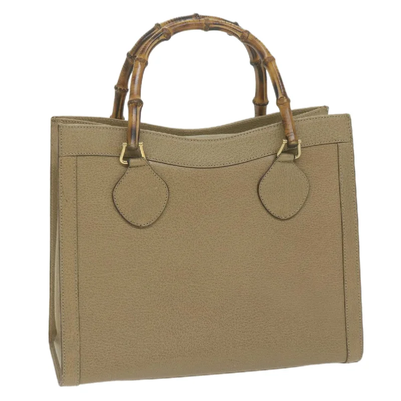 High-quality leather messenger bagsGUCCI Bamboo Hand Bag Leather Beige 002 1186 0260 ep3014