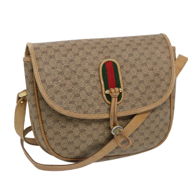 Vintage-inspired handbagsGUCCI Micro GG Supreme Web Sherry Line Shoulder Bag PVC Beige Red ep3076