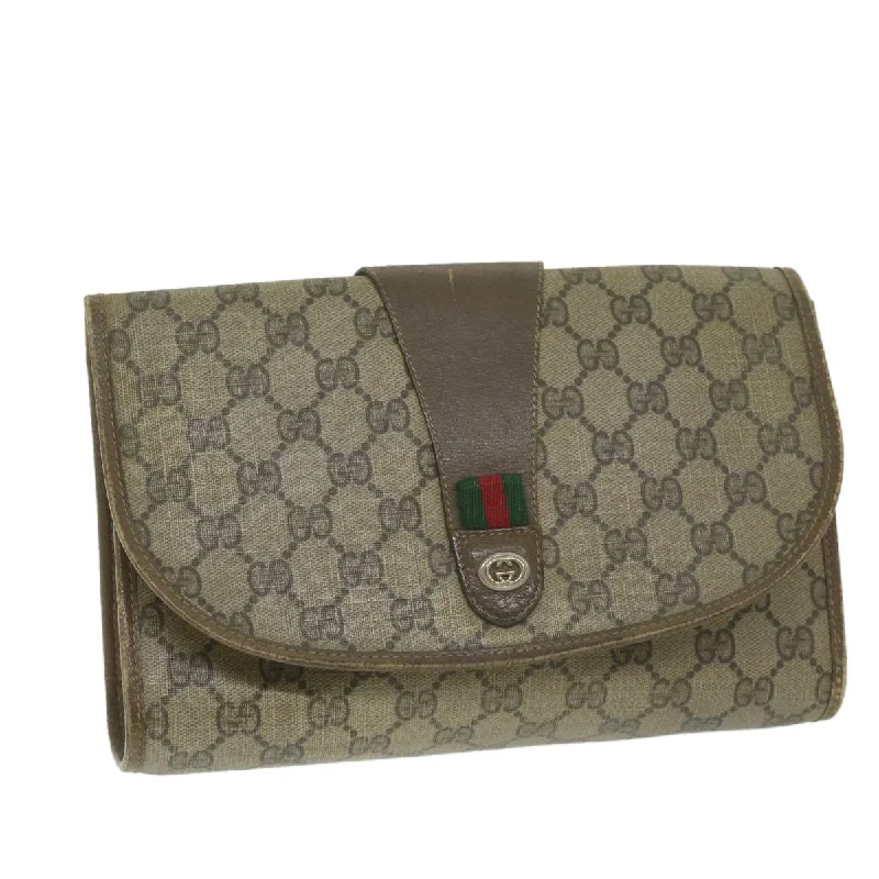 Stylish laptop bags for professionalsGUCCI Web Sherry Line GG Supreme Clutch Bag Beige Red Green 89 01 030 63482