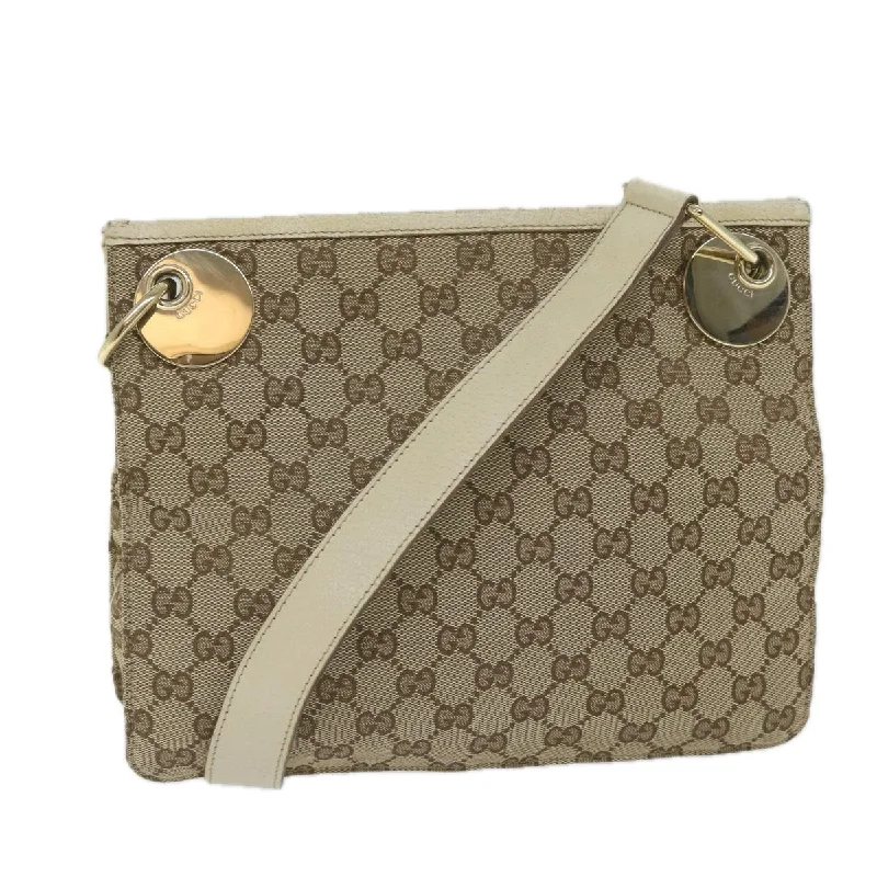 Designer bags with top handlesGUCCI GG Canvas Shoulder Bag Beige 120841 hk939