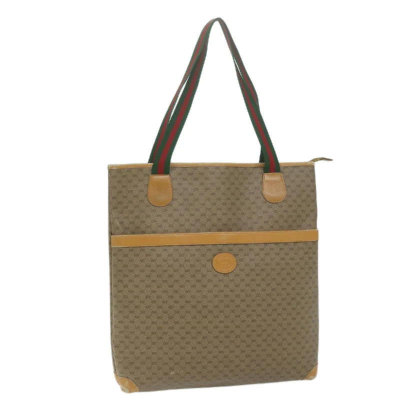 Large capacity travel bagsGUCCI Micro GG Supreme Web Sherry Line Tote Bag Beige 002 39 0163 ep3193