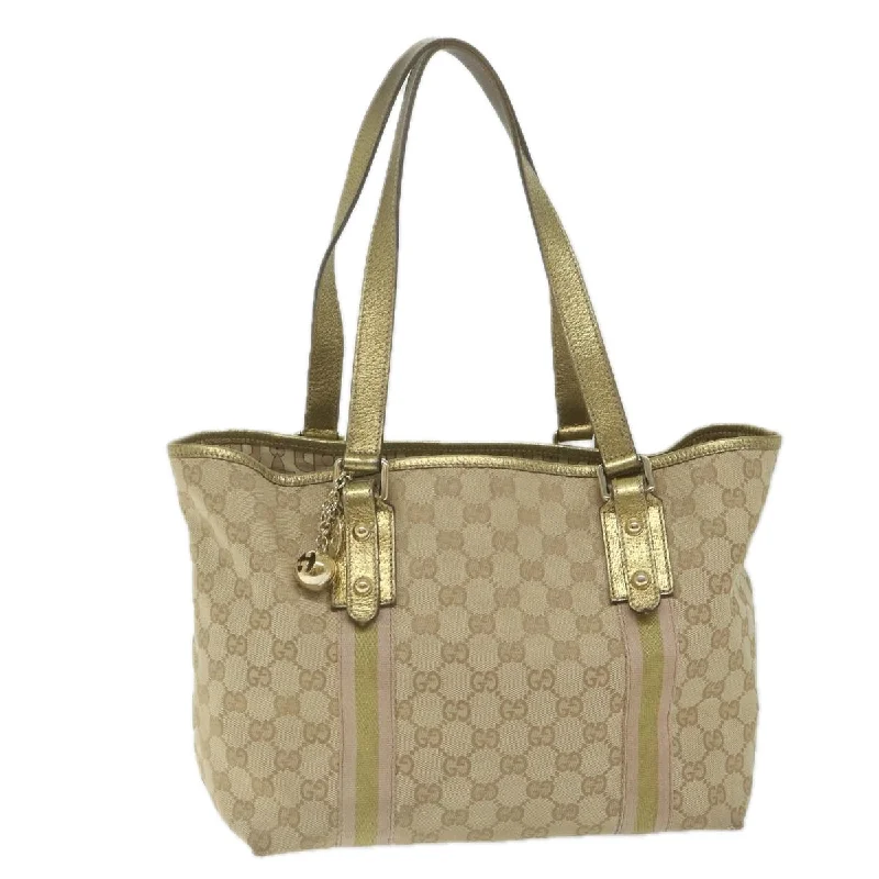 Affordable designer bag dupesGUCCI GG Canvas Sherry Line Tote Bag Beige Pink Gold 137396 63257