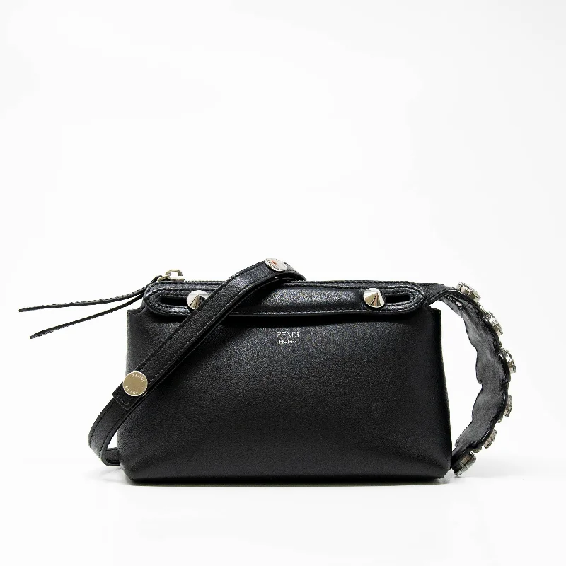 Eco-friendly tote bags for shoppingFendi Black Mini By The Way Crystal-Croc-Tail Bag