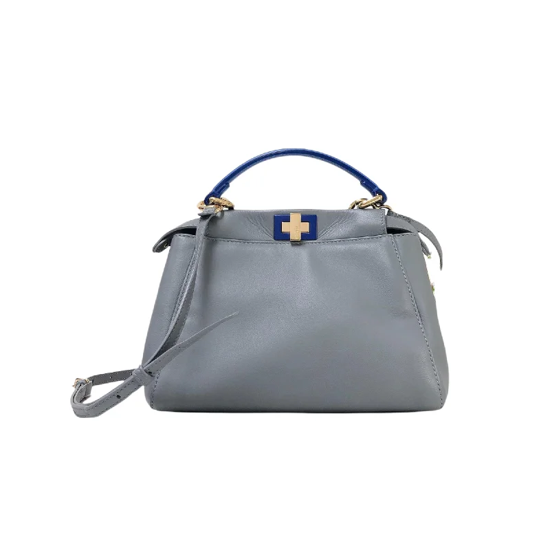 Lightweight duffle bags for gymPeekaboo Mini Leather Grey/Blue GHW