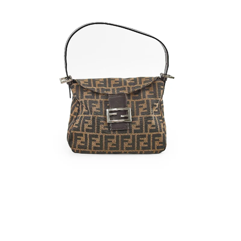 Designer bags with top handlesFendi Zucca Canvas Mamma Forever Shoulder Bag