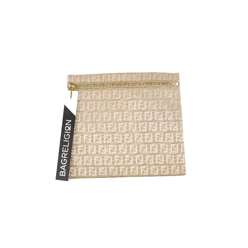 Customizable monogram bagsCosmetics Case/Clutch in Gold Monogram with GHW