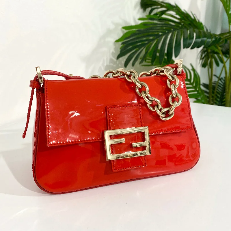 Designer bags for womenFendi Red Patent Mini Mama Bag