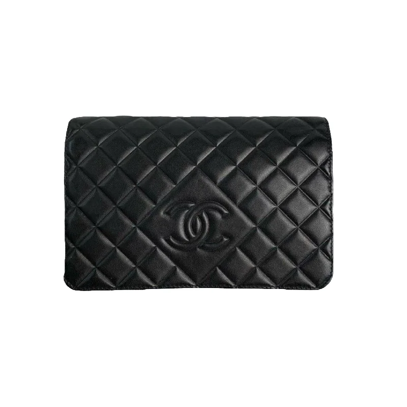 High-end designer bags for menWOC Wallet on Chain Calfskin Black SHW