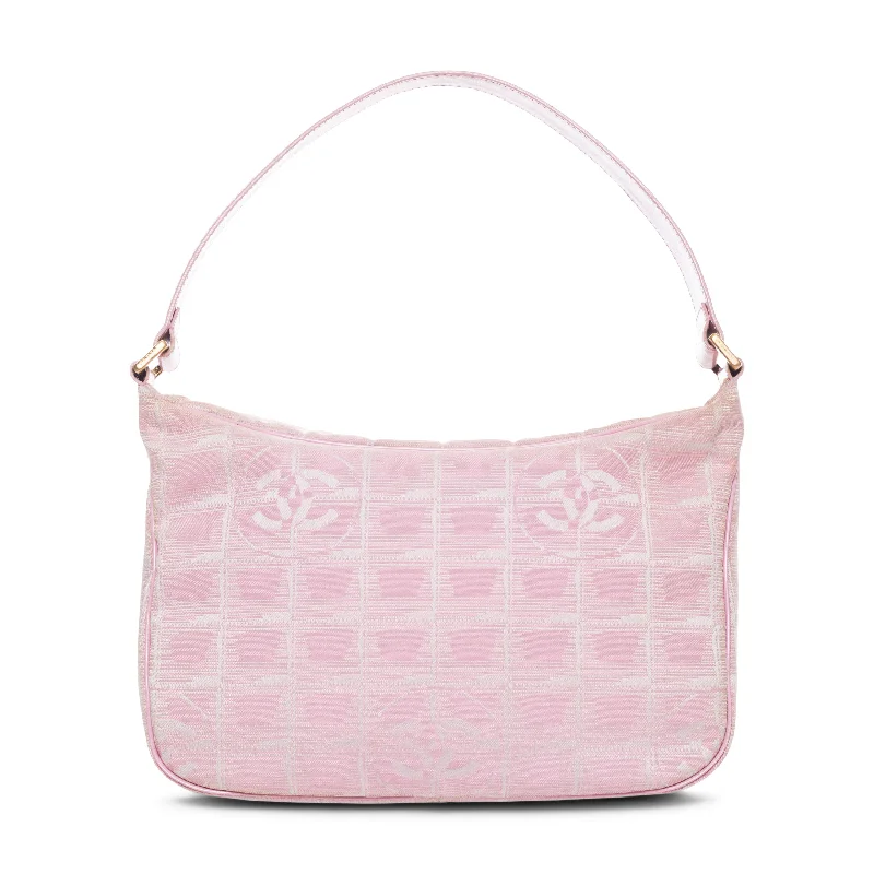 Affordable designer bag dupes2000s Travel Line Pink Nylon Jacquard CC Shoulder Bag