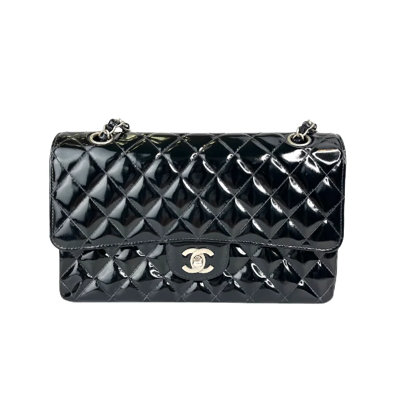 Luxury bags with chain strapsVintage Medium Patent Classic Flap Black SHW