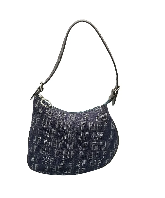 Luxury bags with chain strapsFendi canvas navy FF oyster shoulder bag - AJC0863