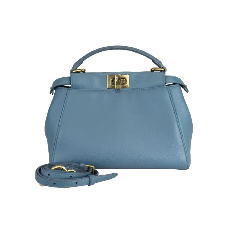 Customizable monogram bagsPeekaboo Iconic Satchel Mini Nappa Light Blue GHW