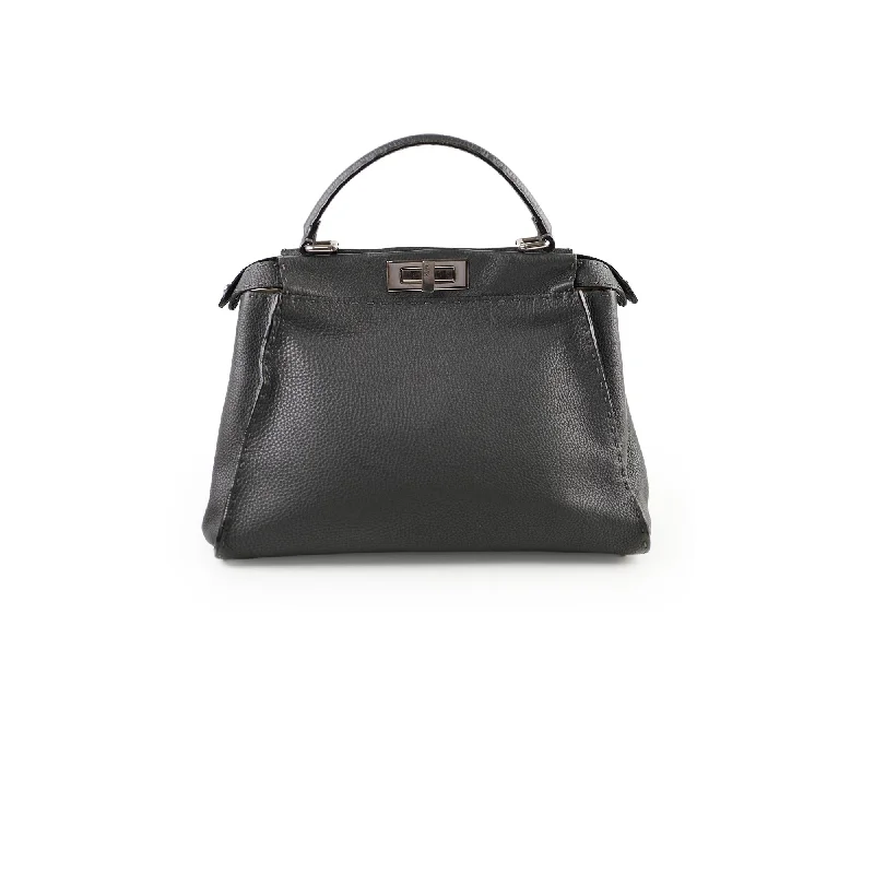 Sustainable fashion bagsFendi Medium Peekaboo Dark Grey