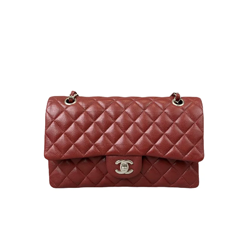 Customizable monogram bagsClassic Flap Caviar Medium Maroon SHW