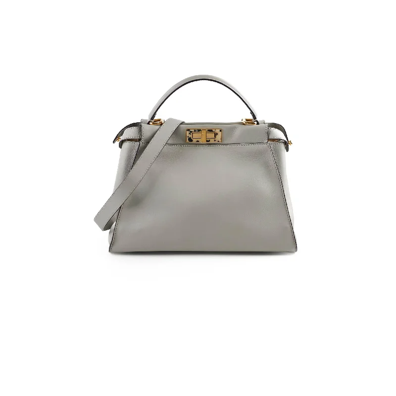 Luxury bags with chain strapsFendi Medium Peekaboo Grey