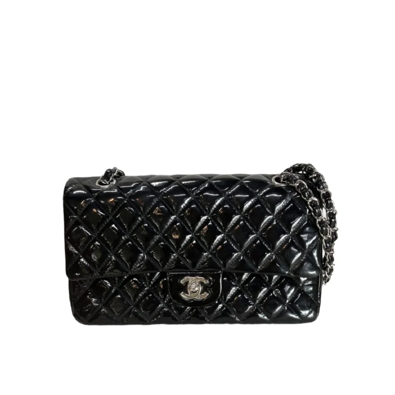 Elegant clutch bags for weddingsMedium Classic Flap Patent Black SHW