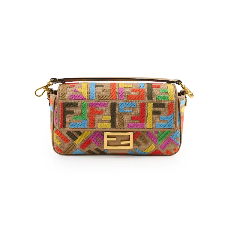 Customizable monogram bagsFendi Baguette Multicolor Medium Shoulder Bag