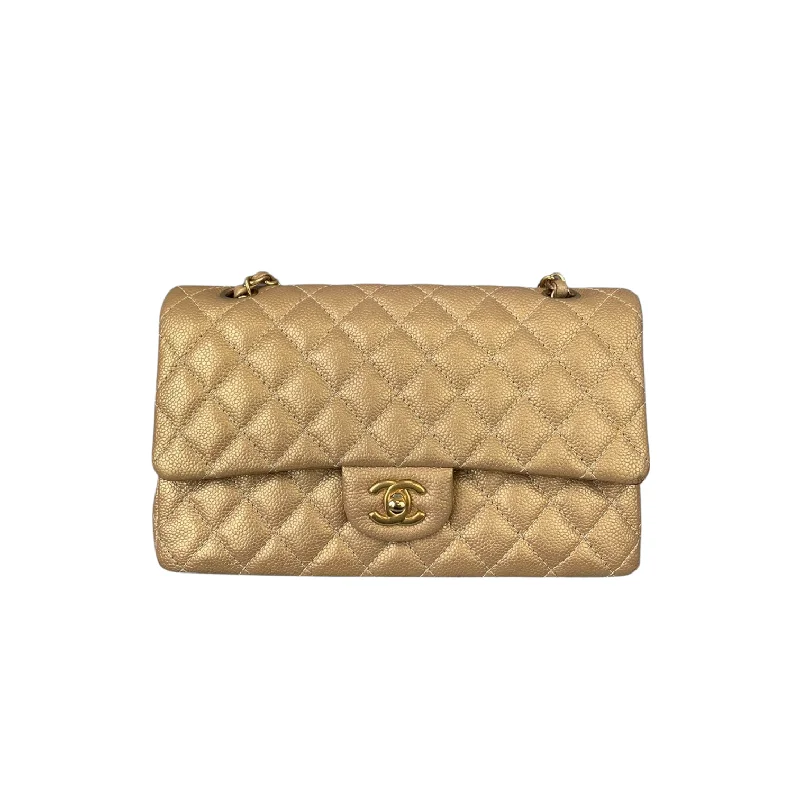 Sustainable fashion bagsClassic Medium Flap Caviar Gold GHW