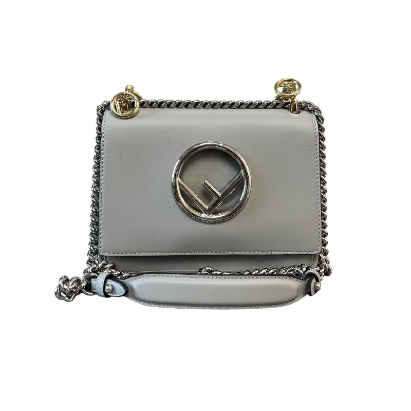 Sustainable fashion bagsF is Fendi Kan Small Vitello Century Opaco Light Grey MHW