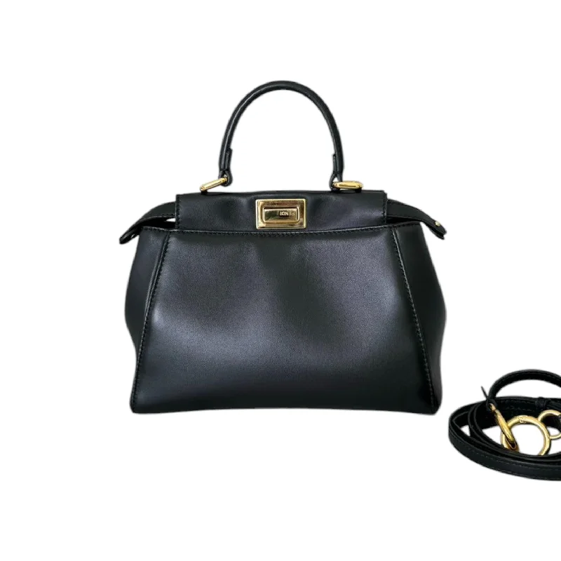 Durable leather bags for daily usePeekaboo Iconic Satchel Mini Nappa Lambskin Leather Black GHW