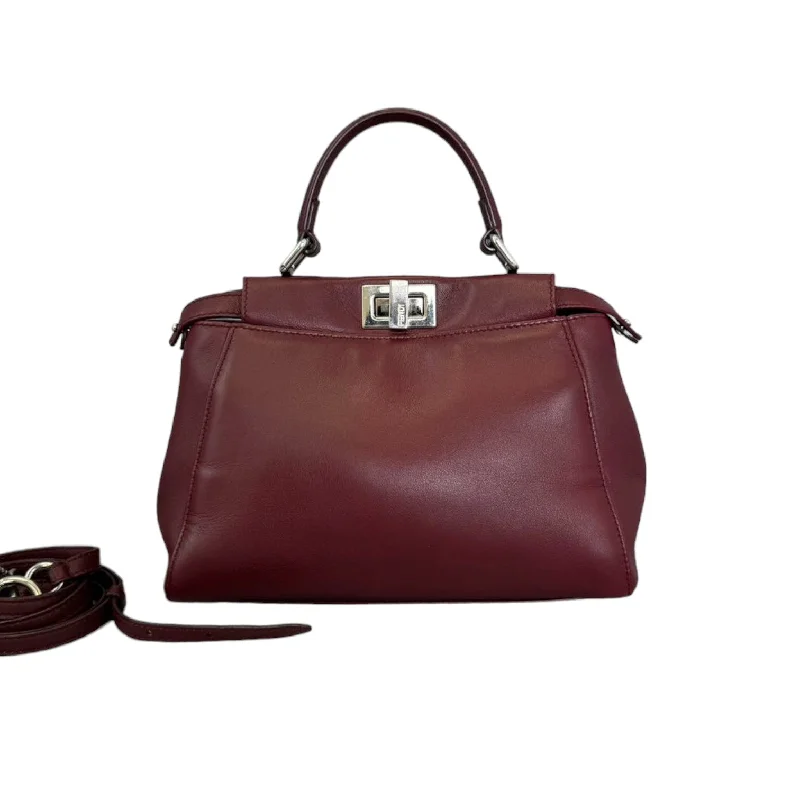 High-end designer bags for menPeekaboo Iconic Satchel Mini Nappa Burgundy SHW