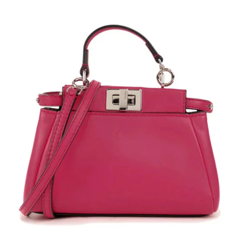 Durable leather bags for daily useMini Peekaboo Leather Satchel Pink