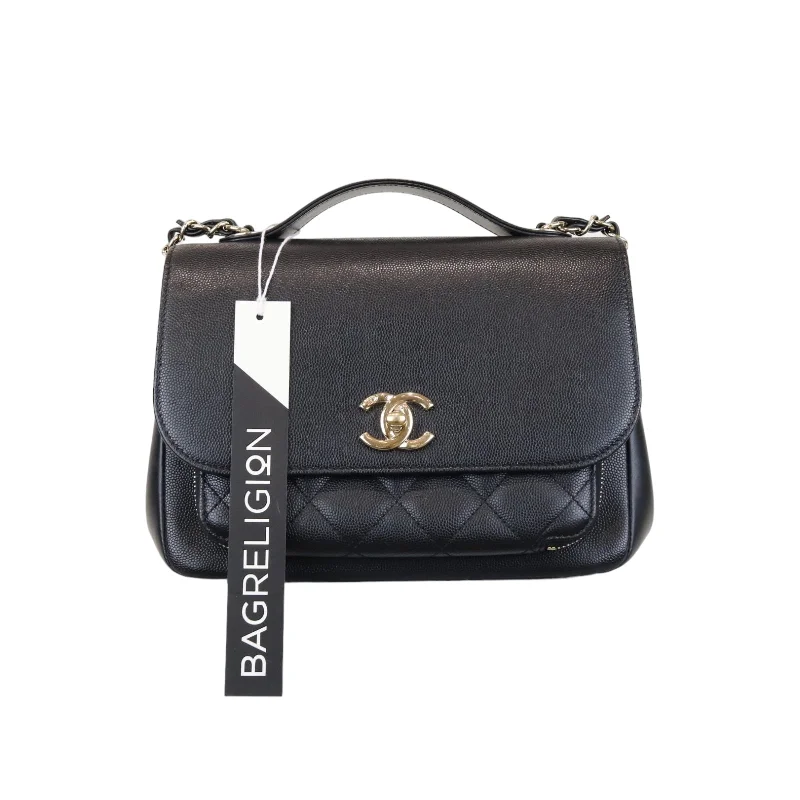 Luxury bags with chain strapsMedium Business Affinity Caviar Black GHW