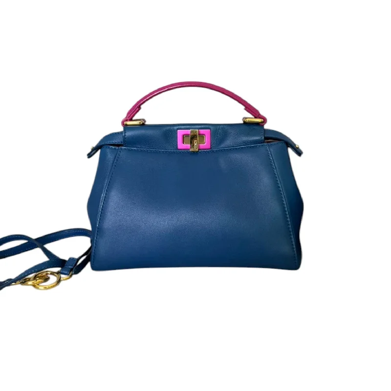 Luxury bags with exotic skinsPeekaboo Mini Iconic Satchel Nappa Colorblock Blue GHW